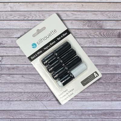 Silhouette Sketch Pens 4 Pack BLACK black Body Silh-pen-blk-3t 