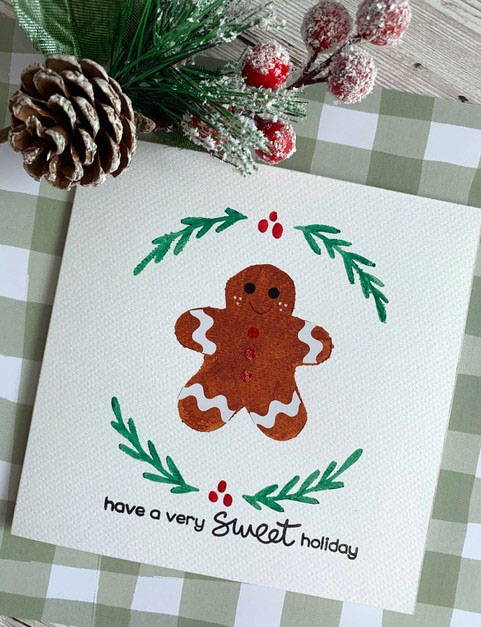 Cute Gingerbread Card using Signmask Stencil Vinyl.